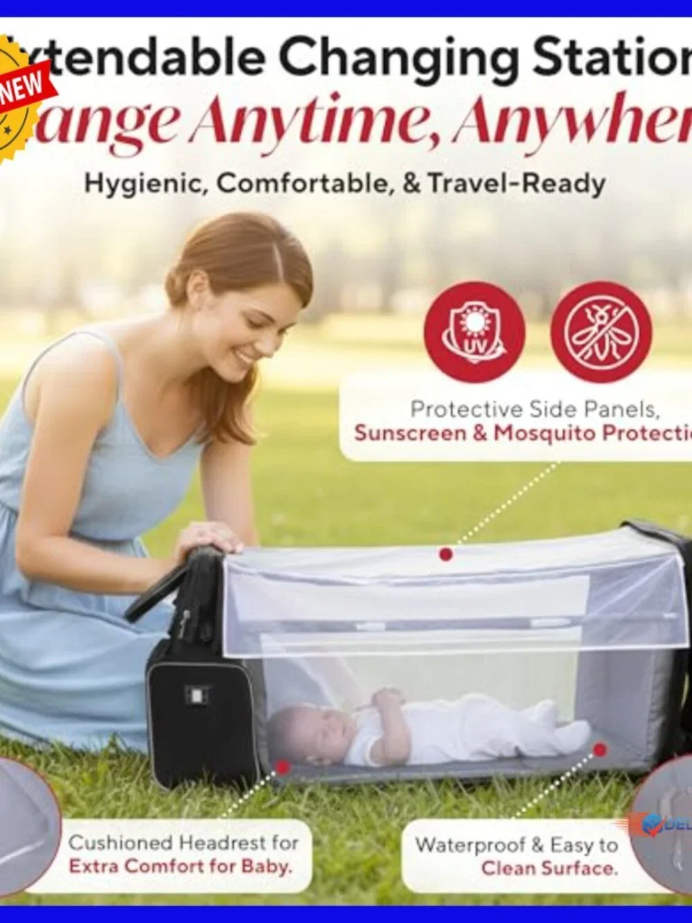 Large Waterproof Diaper Backpack with Changing Station & Heated Pockets